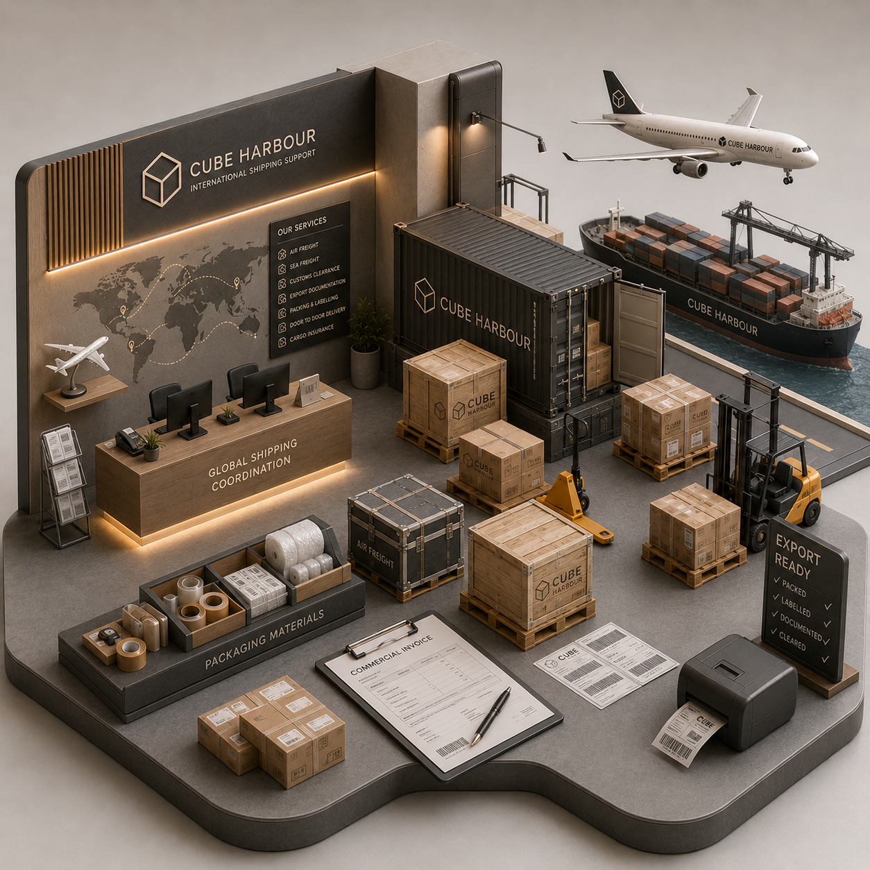 Premium international shipping support service